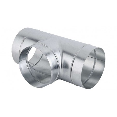 Galvanized steel T-fitting for ventilation systems