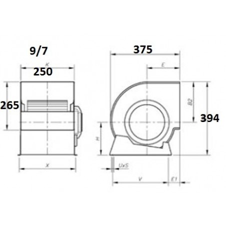 Motor turbina DDM 9/7 2900m3/h para campana industrial