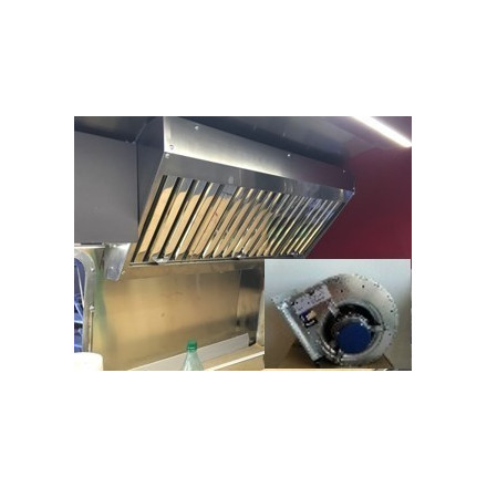 Campana industrial de 1 a 2 m para cocinas pequeñas o techos bajos