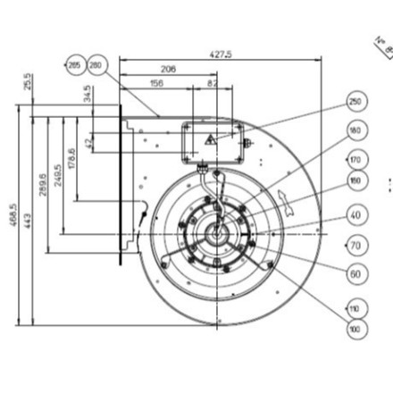 Motor para campanas 10/10 4000m3/h 230v