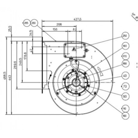 Motor para campanas 10/10 4000m3/h 230v