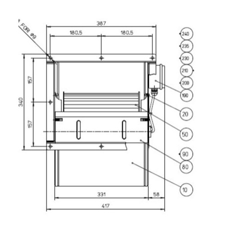 Motor para campanas 10/10 4000m3/h 230v