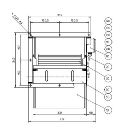 Motor para campanas 10/10 4000m3/h 230v