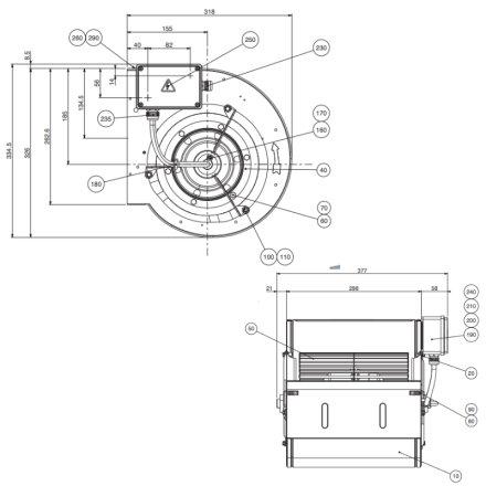 Motor 8/9-9/9T 3000m3/h Nicotra - Compatible con todas las campanas profesionales