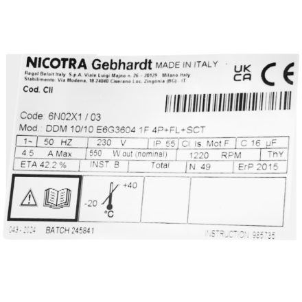 Motor para campanas 10/10 4000m3/h 230v