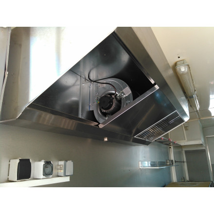 Campana Food Truck: campana de acero inoxidable con motor y variador de intensidad de 230 V