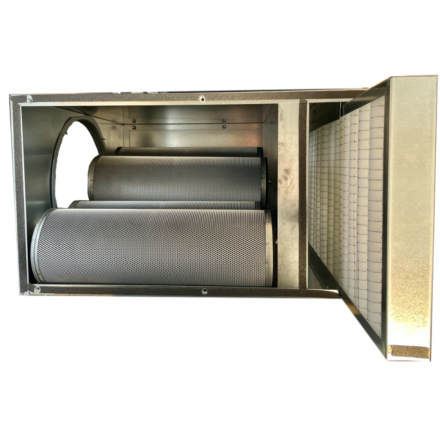 Charcoal grill without exhaust system for professional restaurant kitchens