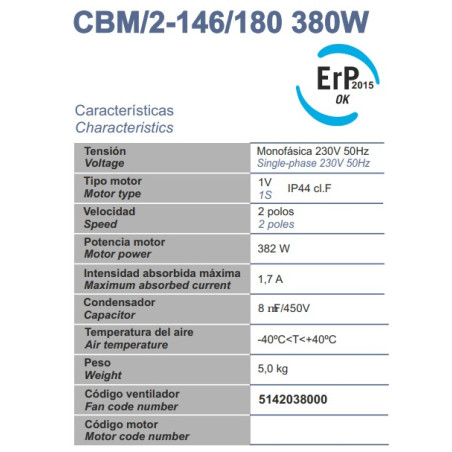 Moteur DD 146/180 Vmc ou chauffage