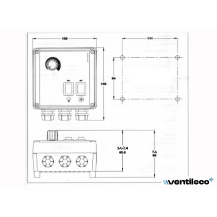 Variador 5A REM2 + pulsador de luminaria y EVG