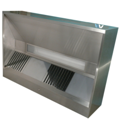 Stainless-steel compensation hood for professional commercial kitchens