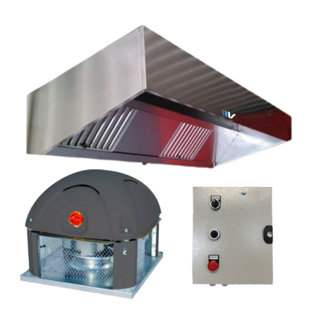 Pack 400° Pro campana 2 a 4 m + Extractor de tejado + Regulador