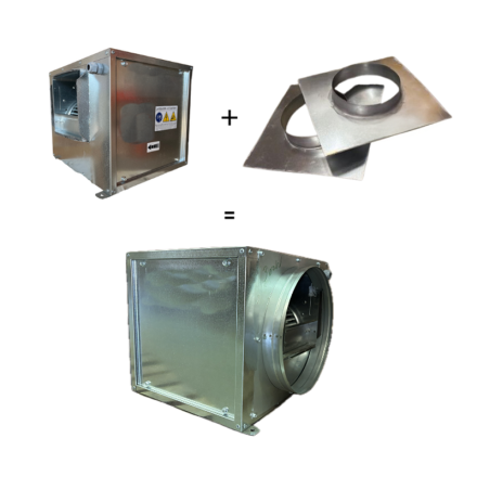 square-to-round adapter flange