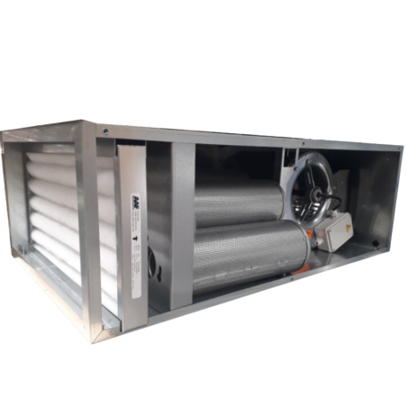 PACK Campana de acero inoxidable con caja de carbón antiolor + motor remoto para hostelería