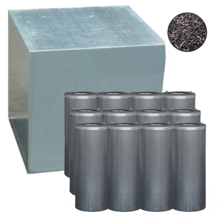 Caja de motor 12/12 con caja de carbón antiolor de 12 cartuchos