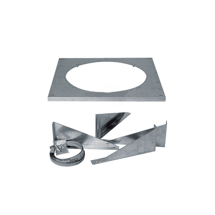 Mounting kit for a turret on a professional ventilation duct