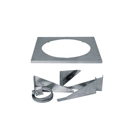 Mounting kit for a turret on a professional ventilation duct