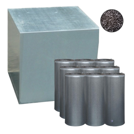 Caja del motor 10/10 con caja de carbón antiolor de 9 cartuchos