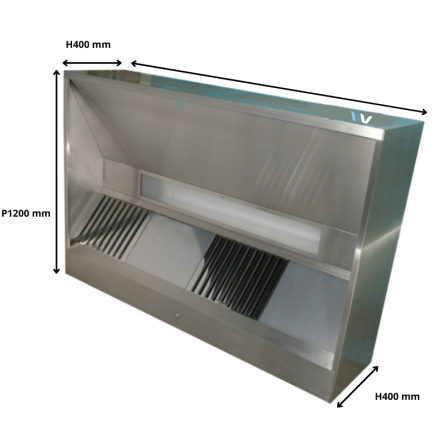 Commercial Rang Hood offset