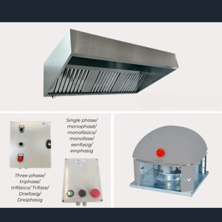 Pack 400° Pro campana 2 a 4 m + Extractor de tejado + Regulador