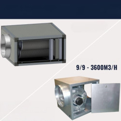 Unit with 6 activated carbon cartridges for odor control + built-in 3,200 m³/h motor unit for a professional kitchen range hood