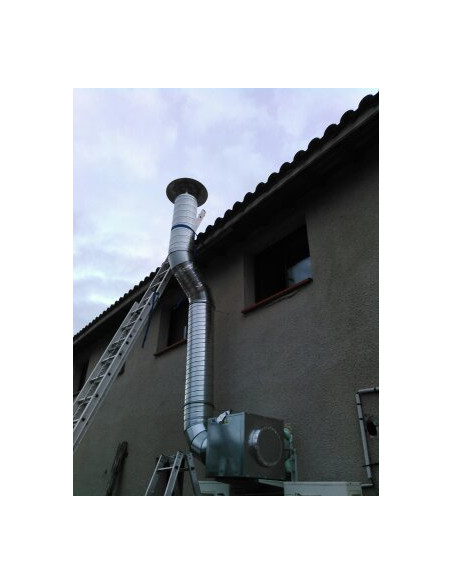 Campana extractora silenciosa industrial con salida lateral