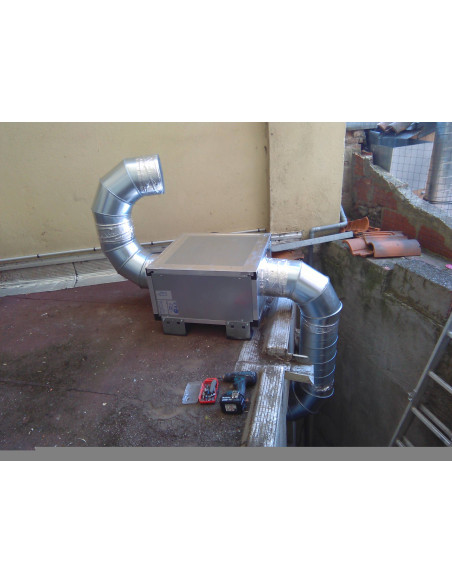 Campana pro carbón 1 a 2.5m - Campana con motor + caja de carbón