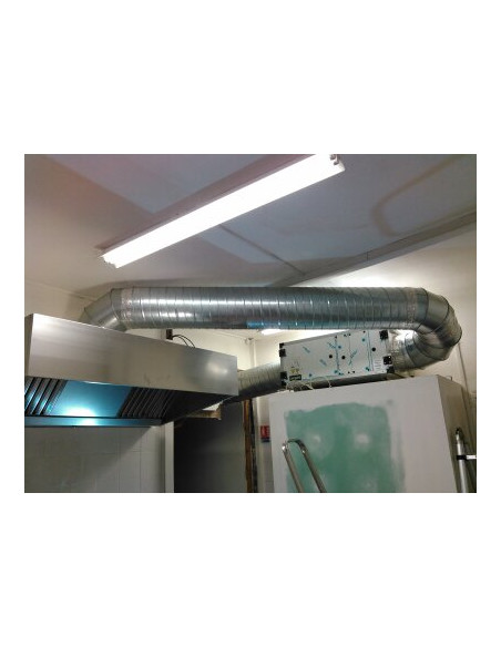 PACK Campana de acero inoxidable con caja de carbón antiolor + motor remoto para hostelería
