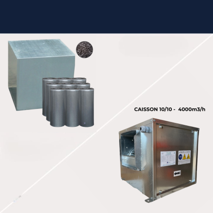Caja del motor 10/10 con caja de carbón antiolor de 9 cartuchos