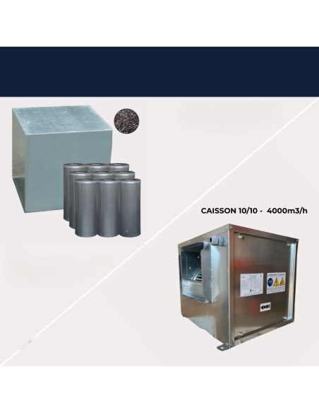 Caja del motor 10/10 con caja de carbón antiolor de 9 cartuchos