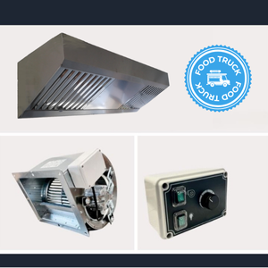 Campana Food Truck: campana de acero inoxidable con motor y variador de intensidad de 230 V