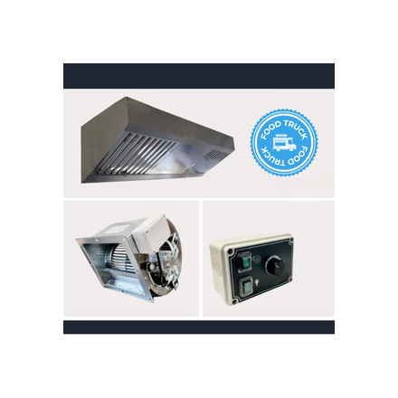 Campana Food Truck: campana de acero inoxidable con motor y variador de intensidad de 230 V