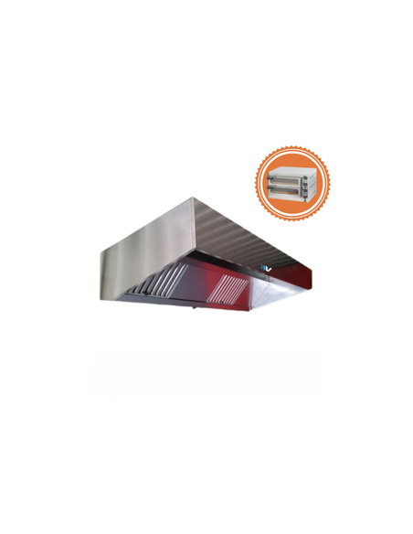 Campana para horno de pizza de acero inoxidable con tapa grande