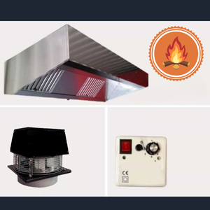 Campana de acero inoxidable, Extractor de tejado, Regulador de intensidad de 220 V