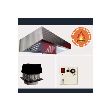 Campana de acero inoxidable, Extractor de tejado, Regulador de intensidad de 220 V