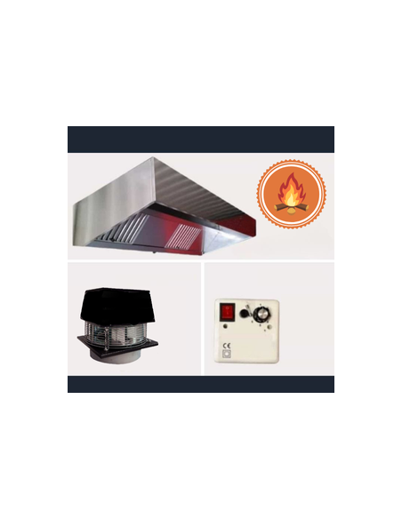 Campana de acero inoxidable, Extractor de tejado, Regulador de intensidad de 220 V