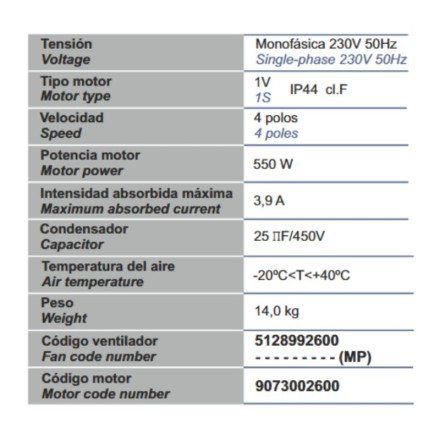 Technical Information Centrifugal Fan.99, dual-vent model for range hoods/cabinet-style range hoods