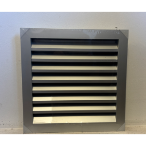 fixed gray aluminum louvered grille