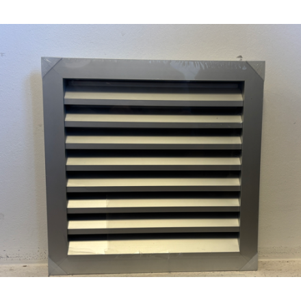 fixed gray aluminum louvered grille