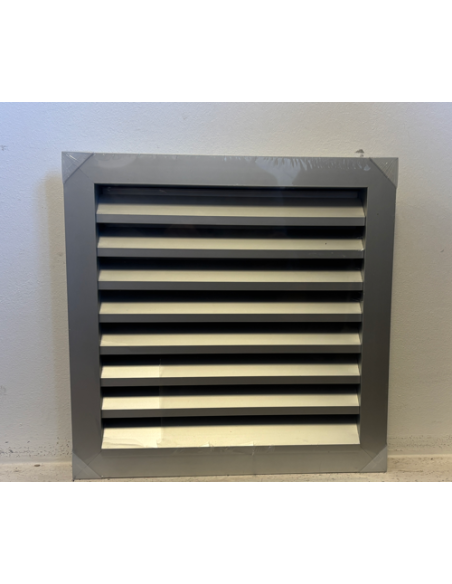 fixed gray aluminum louvered grille