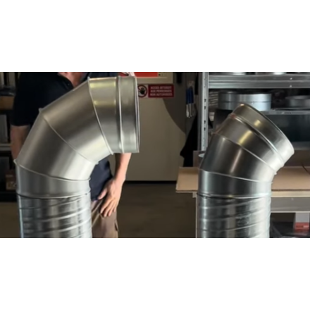 Codo de 45° de acero galvanizado para red de ventilación