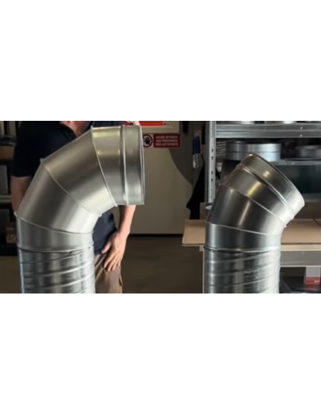 Codo de 45° de acero galvanizado para red de ventilación