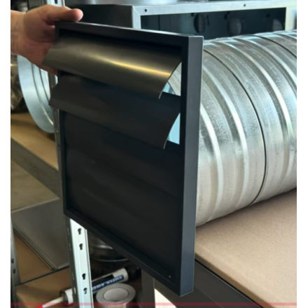 Front-facing outlet shutter