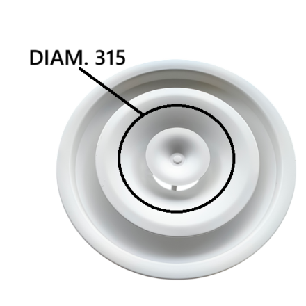Adjustable circular ceiling diffuser