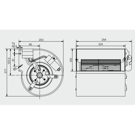Motor campana profesional DD 1400 m3h