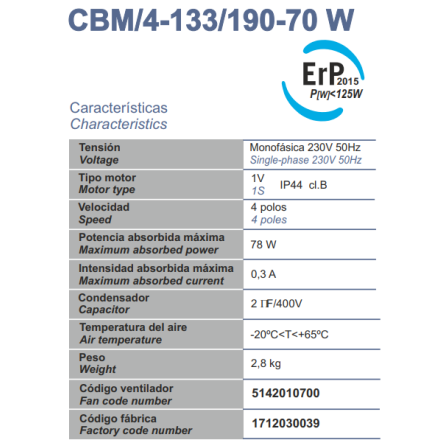 133/190 vmc motore a chiocciola