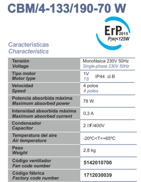 Motor turbina 133/190 vmc