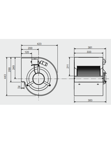 Centrifugal Fan DD 10/10 – 3,600 m³/h | Affordable professional VMC motor – in stock
