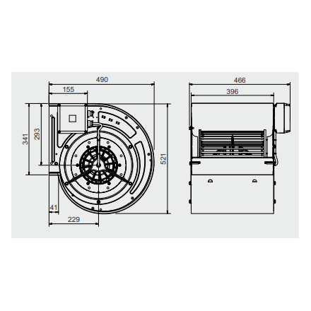 Moteur escargot DD12/12 – 6000 m³/h | Moteur caisson 230 V