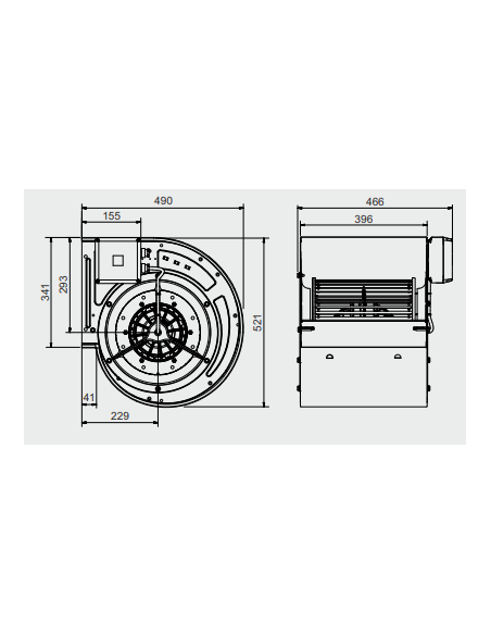 Afzuigmotor DD 12/12 – 6000 m³/u – Professionele afzuigmotor 230 V
