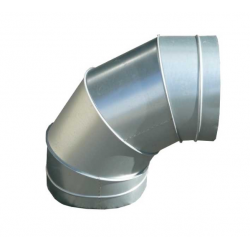 Codo de 90° de acero galvanizado para red de ventilación o restauración